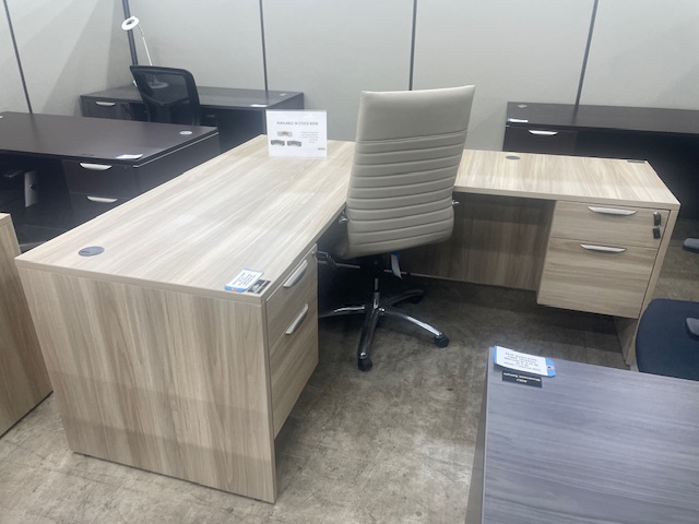 Stock PL Series L-Desk - American Elm