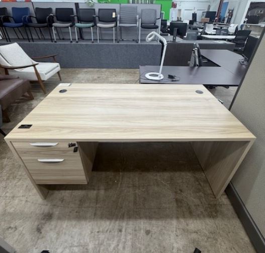 Stock PL Series Straight Desk - American Elm