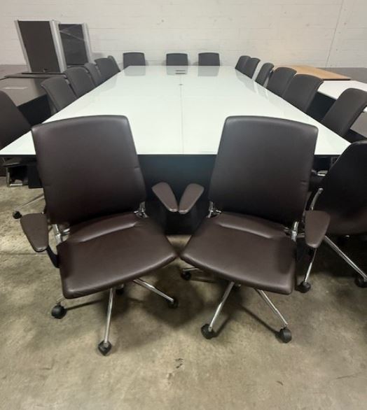 Brown Leather Vitra Chairs