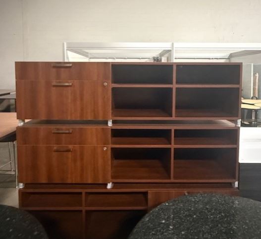 Cherry Veneer Multistorage Credenzas