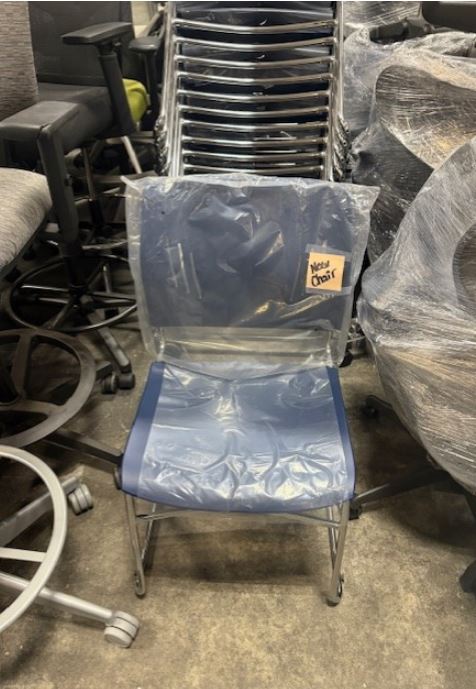 Blue Stacking Side Chairs