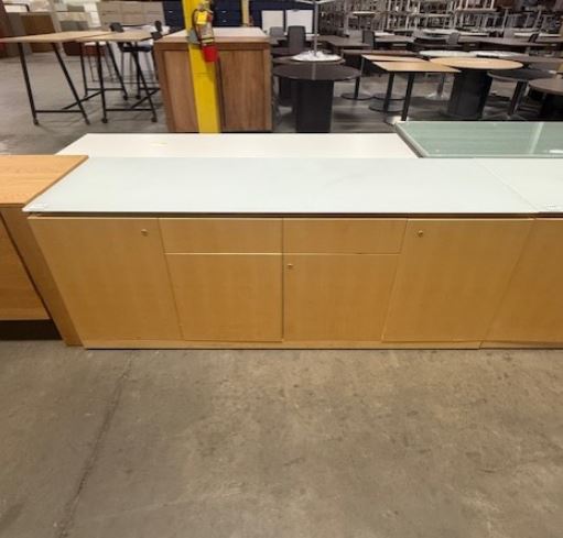 Maple Credenzas with Glass Top