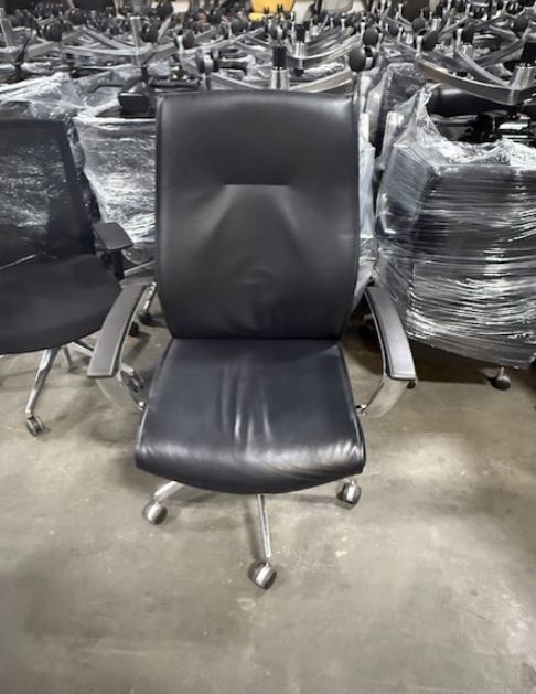 Paoli Black Leather Conference Chairs