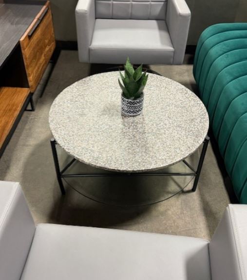 Round Coffee Table with Stone Top