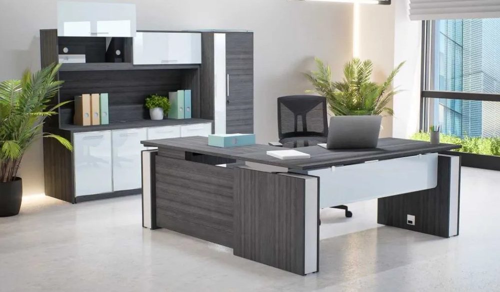 Elevare Height Adjustable L-Desk with Copertina Legs