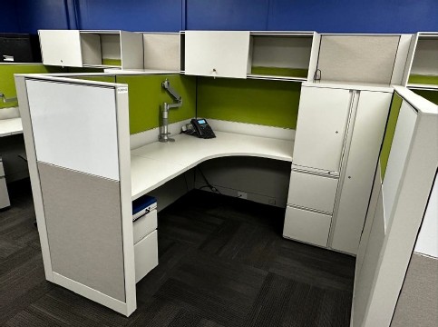 Herman Miller Canvas 6×6 Workstations with Green Accent