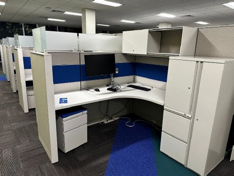 Herman Miller Canvas 6x6 Workstations with Blue Accent